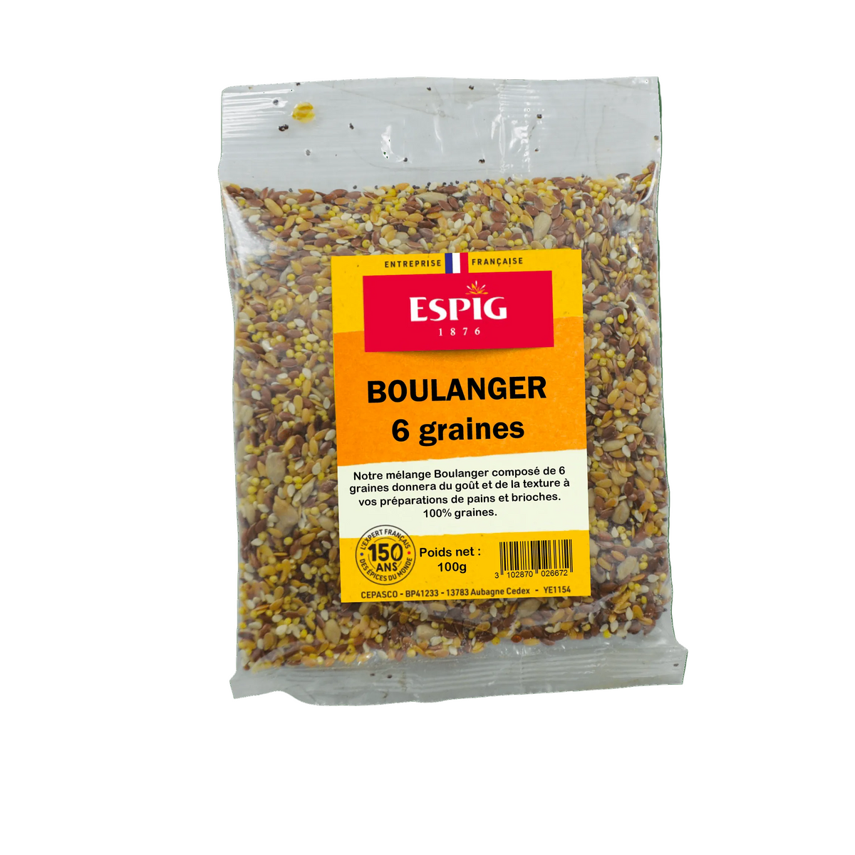 ESPIG - MELANGE BOULANGER 6 GRAINES - 100g