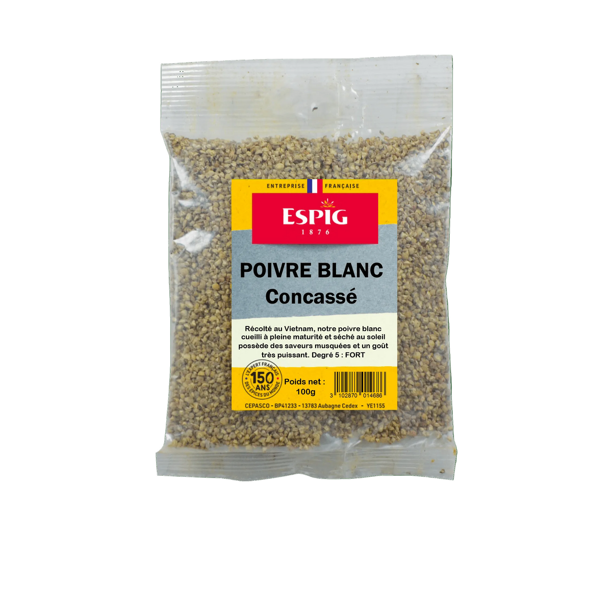 ESPIG - POIVRE BLANC CONCASSE - 100g