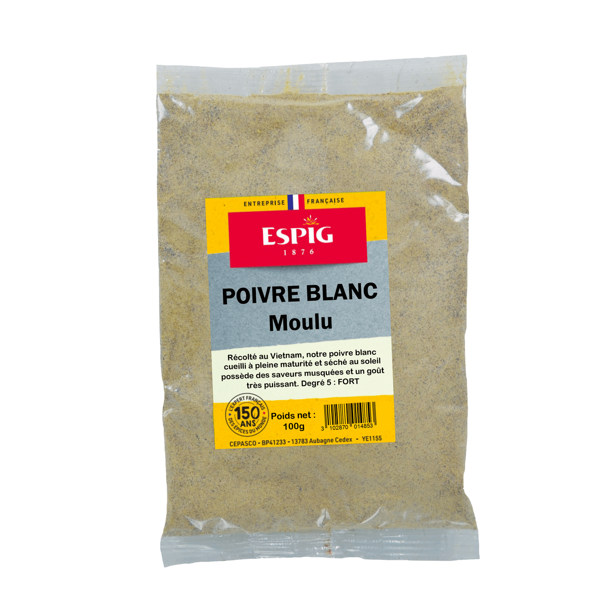 ESPIG - POIVRE BLANC MOULU - 100g