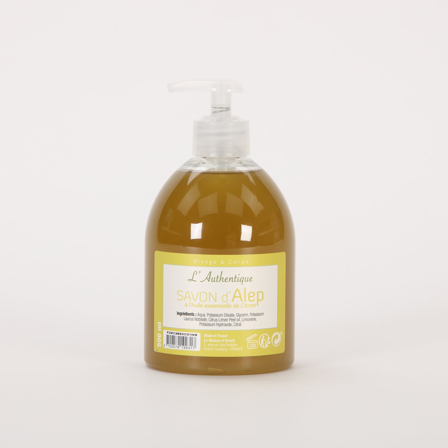 ALEPIA - SAVON D'ALEP LIQUIDE HE CITRON - 500ml