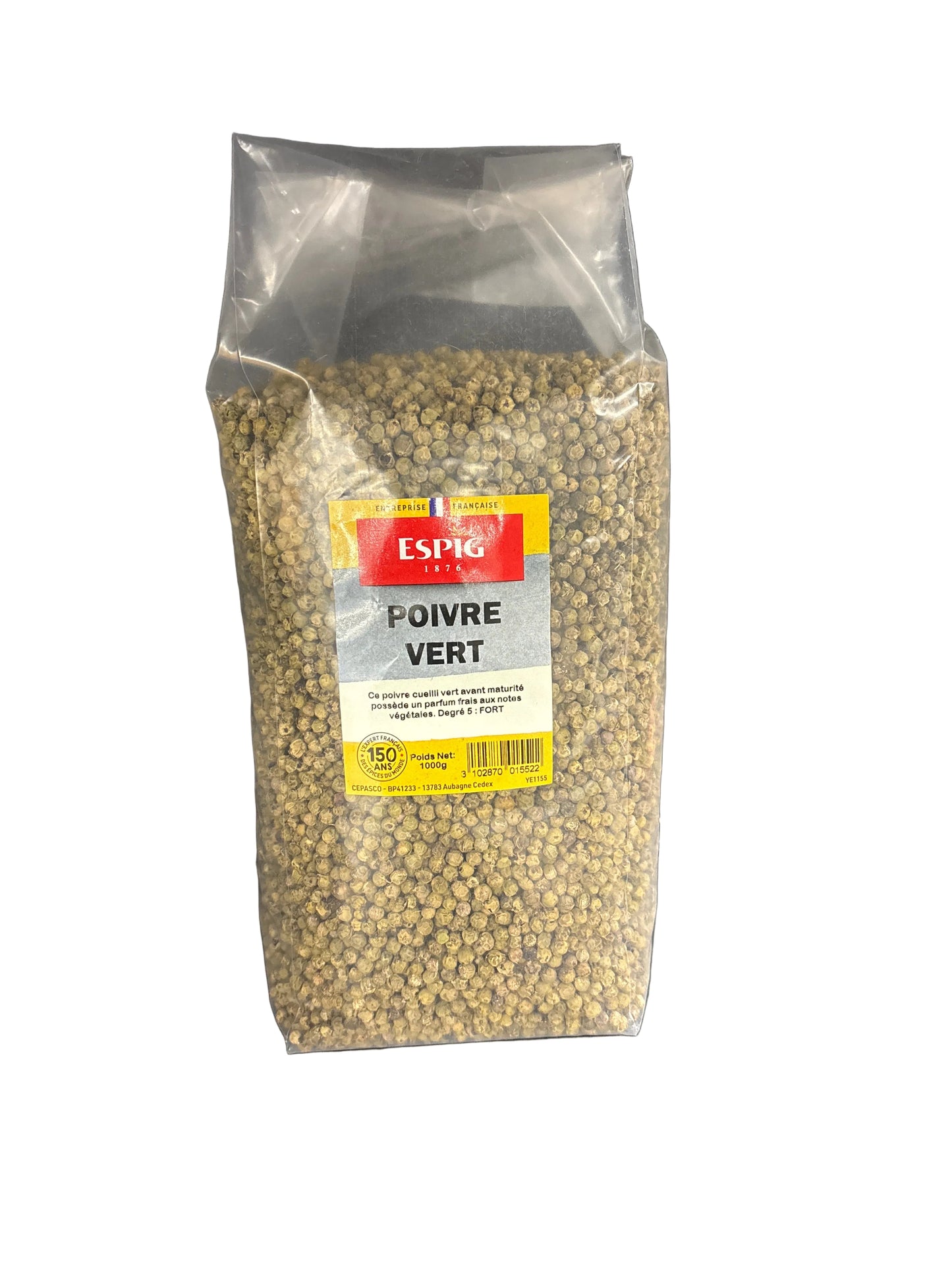 ESPIG - POIVRE VERT DESHYDRATE ENTIER - 1000g