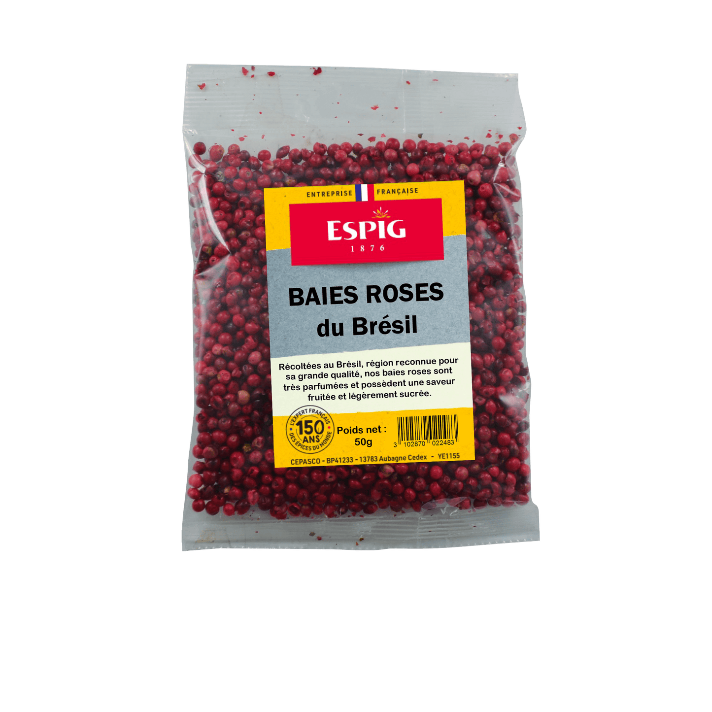 ESPIG - BAIES ROSES DESHYDRATEES DU BRESIL - 50g