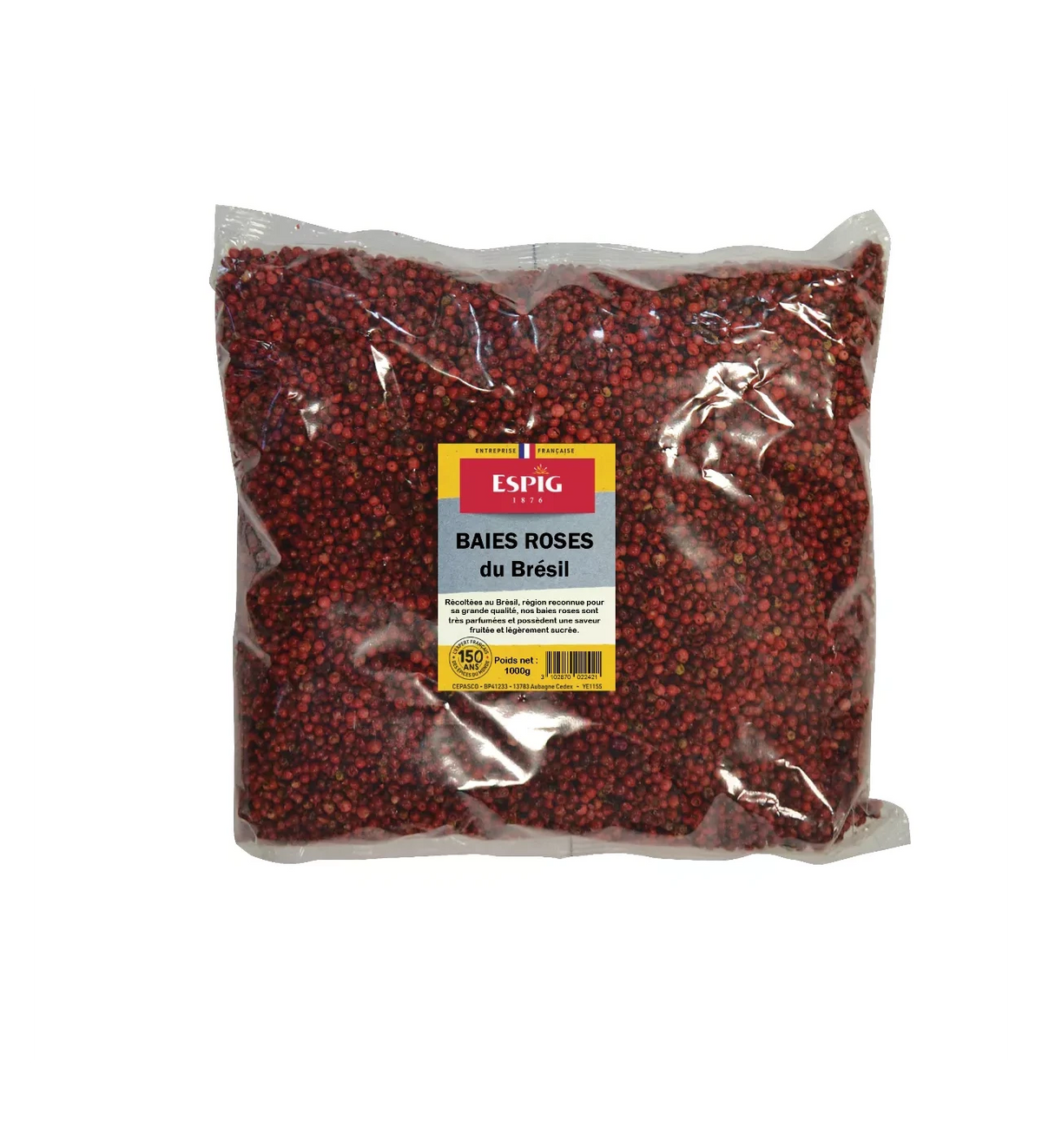 ESPIG - BAIES ROSES DESHYDRATEES DU BRESIL - 1000g